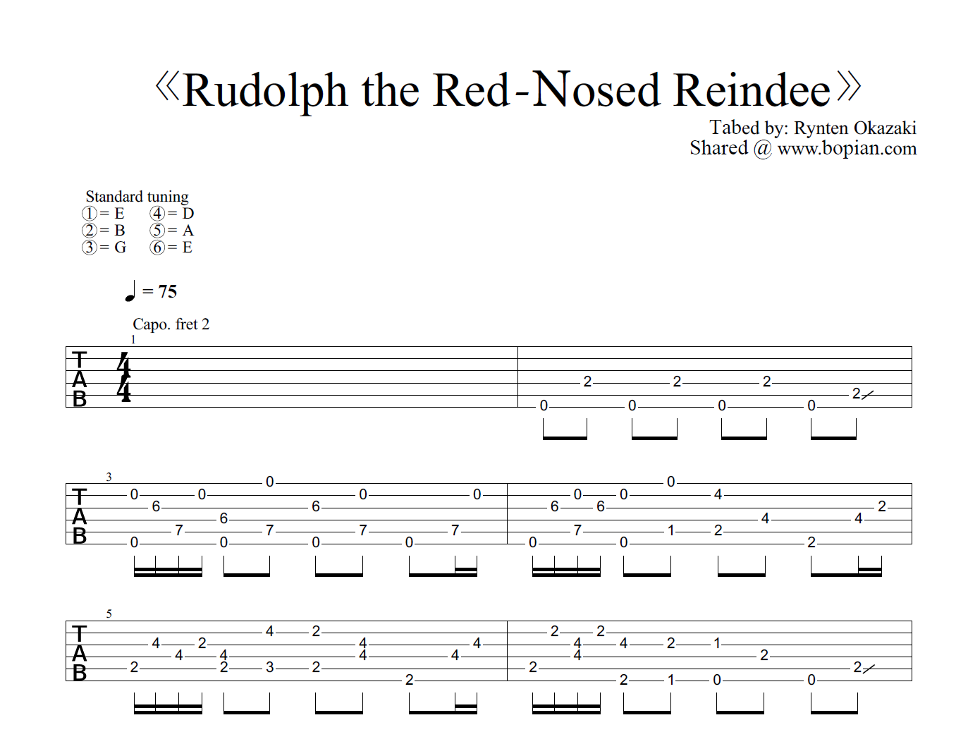 《Rudolph_the_Red-Nosed_Reindee》Fingerstyle_Guitar_Tab@bopian.com_.png